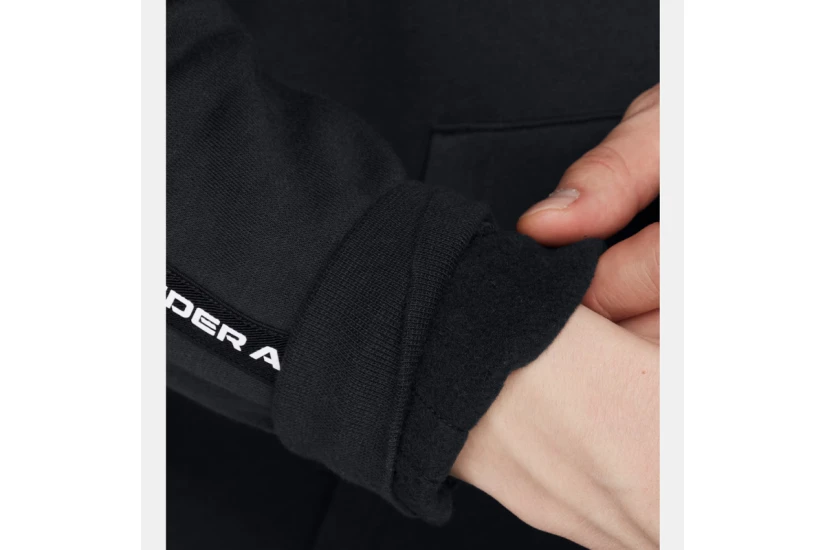 Under Armour Icon Fleece Taping Ανδρικό Φούτερ με Κουκούλα Μαύρο