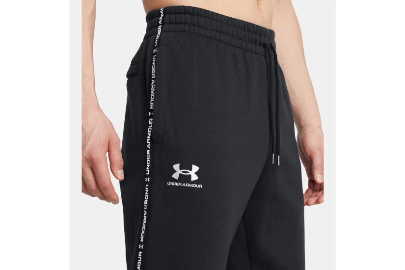 Under Armour Icon Fleece Taping Ανδρικό Παντελόνι Φόρμας Μαύρο