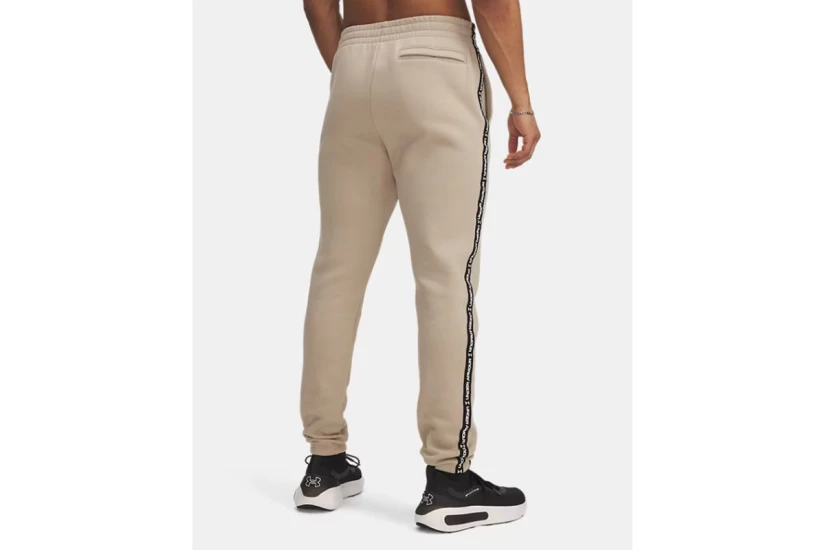 Under Armour Icon Fleece Taping Ανδρικό Παντελόνι Φόρμας Μπεζ