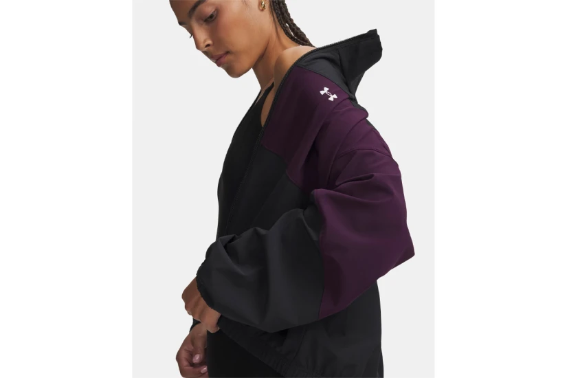 Under Armour Rival Woven Γυναικείο Ελαφρύ Μπουφάν Μαύρο, Μωβ, Λευκό