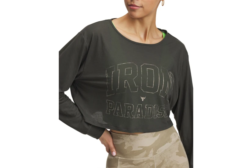 Under Armour Project Rock Γυναικεία Μακρυμάνικη Μπλούζα Χακί
