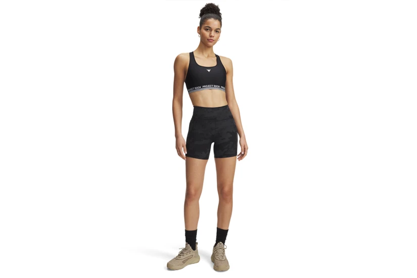 Under Armour Project Rock Middy Γυναικείο Κοντό Κολάν Μαύρο