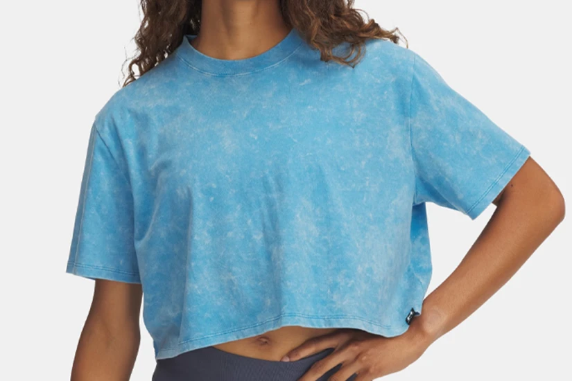 Under Armour Rival Wash Γυναικείο Κοντομάνικο Cropped T-Shirt Γαλάζιο