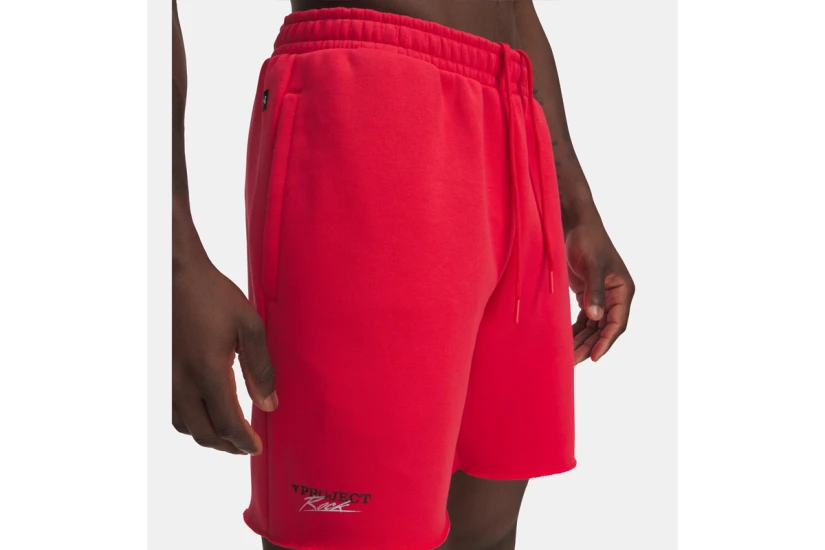 Under Armour Project Rock Icon Fleece Αθλητική Βερμούδα Καρπουζί