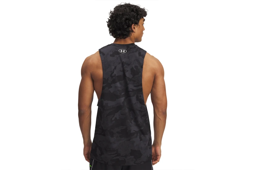 Under Armour Project Rock Camo Ανδρική Αμάνικη Μπλούζα Μαύρη, Ανθρακί