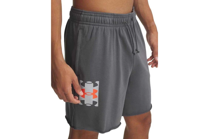 Under Armour Rival Terry Ανδρική Αθλητική Βερμούδα Γκρι