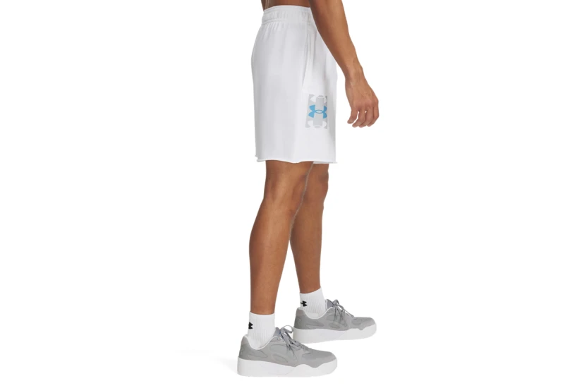 Under Armour Rival Terry Ανδρική Αθλητική Βερμούδα Λευκή
