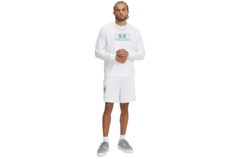 Under Armour Rival Terry Ανδρική Αθλητική Βερμούδα Λευκή