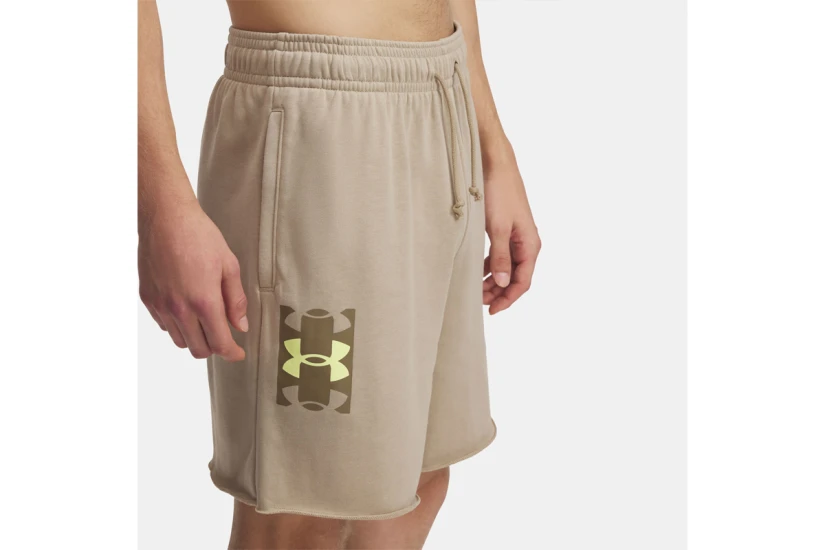 Under Armour Rival Terry Ανδρική Αθλητική Βερμούδα Μπεζ