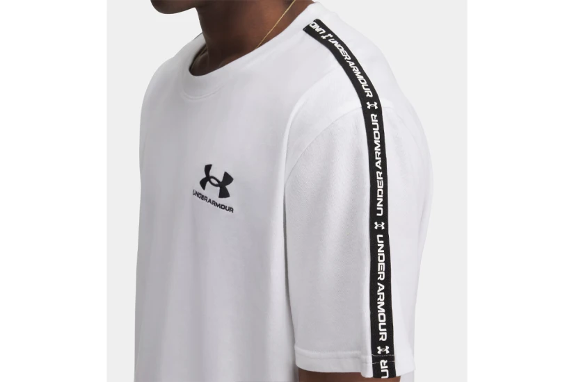 Under Armour Icon Heavyweight Taping Ανδρικό Κοντομάνικο T-Shirt Λευκό