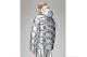 Rains Alta Unisex Puffer Μπουφάν με Κουκούλα Ασημί