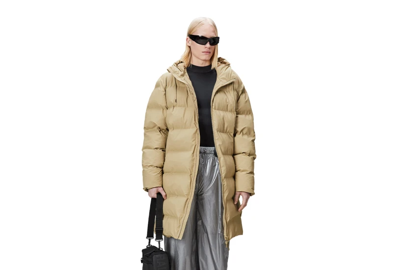 Rains Alta Long Puffer Μπουφάν με Κουκούλα Μπεζ