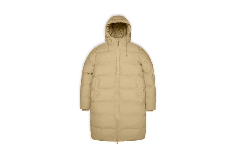 Rains Alta Long Puffer Μπουφάν με Κουκούλα Μπεζ