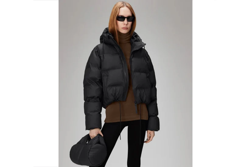 Rains Alta Short Γυναικείο Puffer Μπουφάν με Κουκούλα Μαύρο
