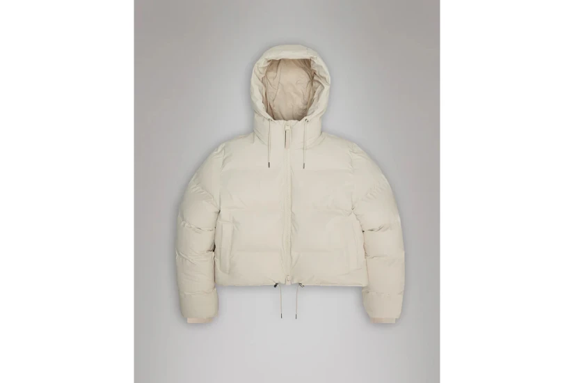 Rains Alta Short Γυναικείο Puffer Μπουφάν με Κουκούλα Μπεζ