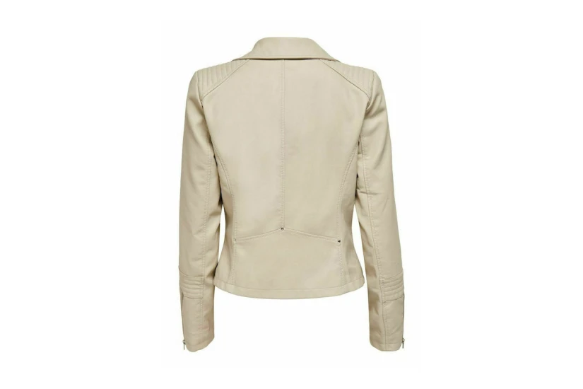 Only Onlgemma Faux Leather Biker Otw Μπουφάν Δερματίνη Γυναικείο (15153079 SILVER LINING)