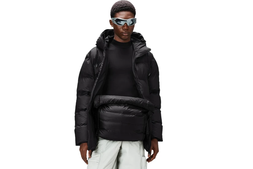 Rains Alta Παρκά Puffer Μπουφάν με Κουκούλα Μαύρο