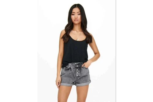 Only Onlcuba Paperbag Dnm Shorts Noos Σορτς Τζιν Γυναικείο (15200196 GREY DENIM)