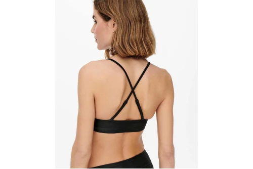 Only Onlbobby Life Rib Bikini Top Μαγιό Bikini Top Γυναικείο (15223709 BLACK)