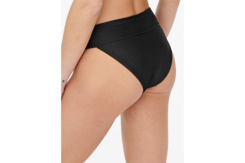 Only Onlbobby Life Rib Bikini Brief Γυναικείο Μαγιό Bikini Bottom Μαύρο