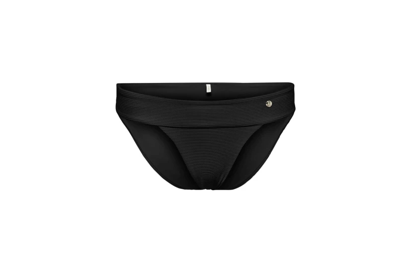 Only Onlbobby Life Rib Bikini Brief Γυναικείο Μαγιό Bikini Bottom Μαύρο