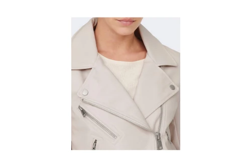 Only Onlvera Faux Leather Biker Cc Otw Μπουφάν Δερματίνη (15232135 MOONBEAM)