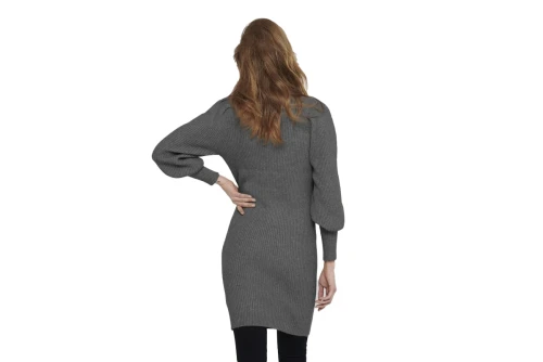 Only Onlkatia L-S Dress Knt Noos Φόρεμα Mini Γυναικείο (15232502 DARK GREY MELANGE)