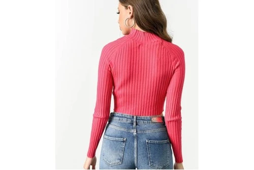 Only Onlella L-S Cropped Pullover Knt Crop Top Μακρυμάνικο (15237835 PINK FLAMBE)