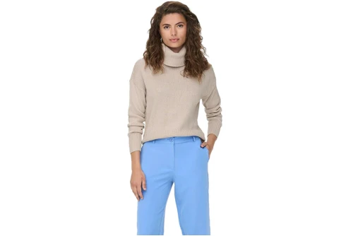 Only Cowlneck Pullover Knt Noos Μπλούζα Πλεκτή Γυναικεία (15243909 PUMICE STONE)