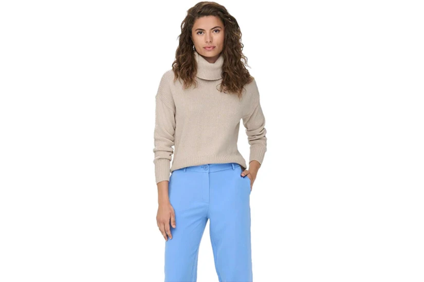 Only Cowlneck Pullover Knt Noos Μπλούζα Πλεκτή Γυναικεία (15243909 PUMICE STONE)