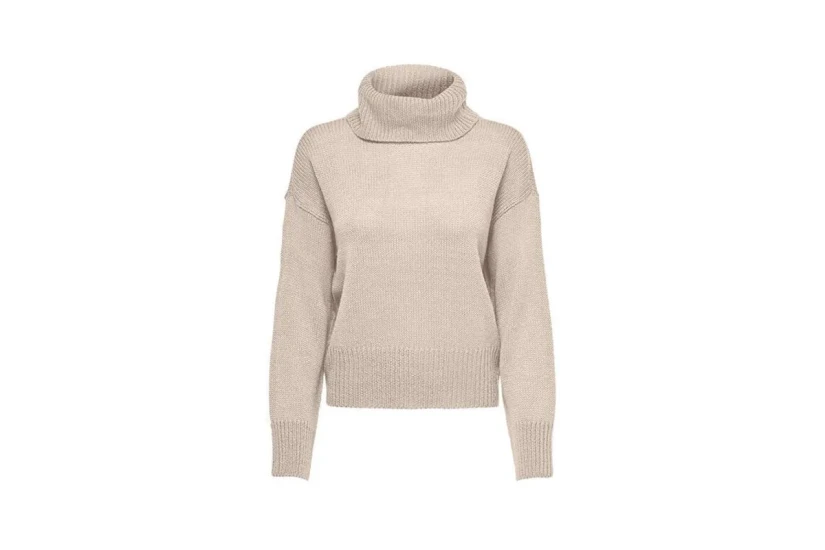 Only Cowlneck Pullover Knt Noos Μπλούζα Πλεκτή Γυναικεία (15243909 PUMICE STONE)