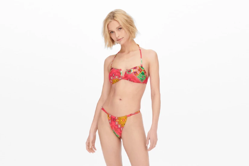 Only Onlelina Wire Bandeu Bikini Top Μαγιό Τοπ (15251580 DIVA PINK)