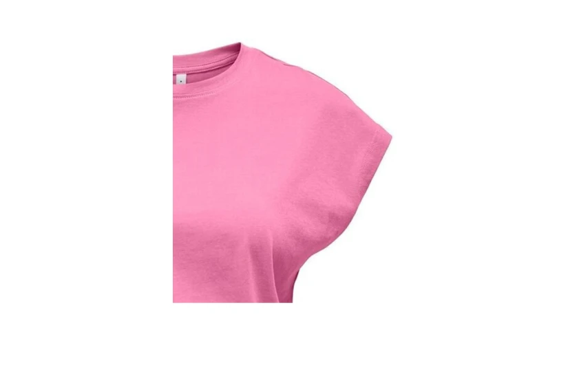 Only May Γυναικεία Κοντομάνικη Crop Top Μπλούζα Ροζ