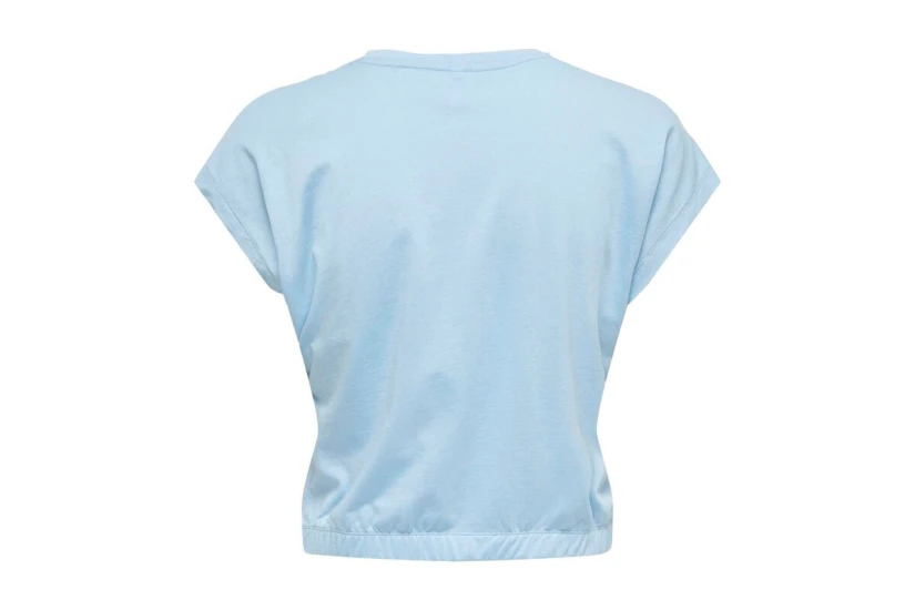 Only May Γυναικεία Κοντομάνικη Crop Top Μπλούζα Σιέλ