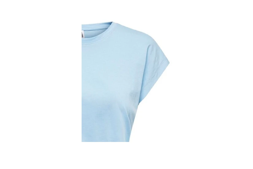 Only May Γυναικεία Κοντομάνικη Crop Top Μπλούζα Σιέλ
