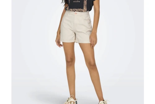 Only Onlvega-Darsy Hw Mom Shorts Col Pnt Σορτς Τζιν Γυναικείο (15255951 WHITECAP GRAY)