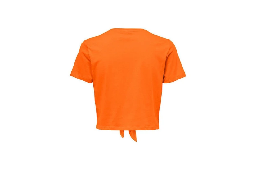 Only Onlmay Γυναικείο Κοντομάνικο Crop Top Πορτοκαλί
