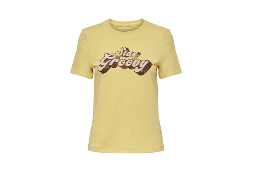 Only Onlcollie Reg Ss Cool Top Box Jrs T-Shirt (15259177 STRAW)
