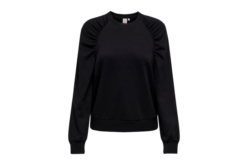 Only Onlevery L-S Rushed Sweatshirt Pnt Μπλούζα Με Λαιμόκοψη (15267722 BLACK)