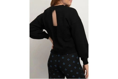 Only Onlann L-S Open Back O-Neck Swt Μπλούζα Με Λαιμόκοψη (15272496 BLACK)