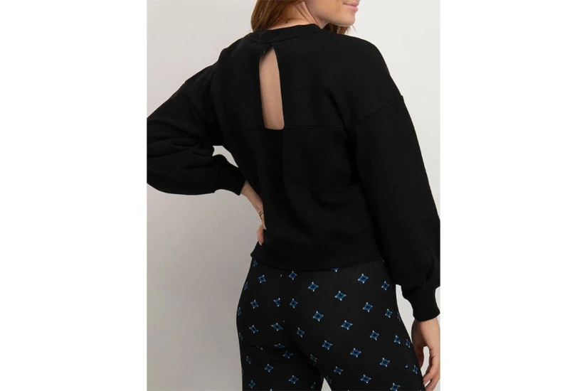 Only Onlann L-S Open Back O-Neck Swt Μπλούζα Με Λαιμόκοψη (15272496 BLACK)