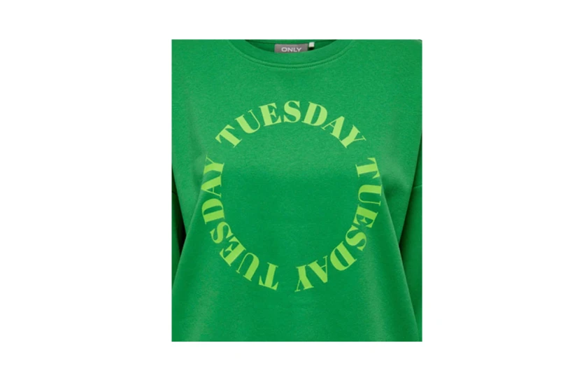 Only Onlweekday L-S Cirkel Box Swt Μπλούζα Με Λαιμόκοψη (15274668 GREEN BEE)