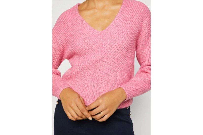 Only Onlallie Life Ls V-Neck Pullover Knt Μπλούζα Πλεκτή (15274969 AZALEA PINK)