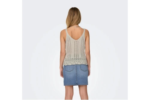 Only Onllyzet Life Sl Top Knt Μπλούζα Αμάνικη Γυναικεία (15277573 PUMICE STONE)