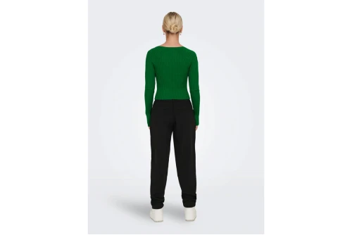 Only Onlmeddi Ls Rib Crop O-Neck Cc Knt Μπλούζα Πλεκτή Γυναικεία (15280060 GREEN JACKET)
