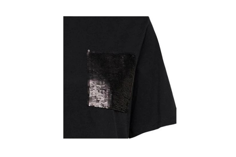 Only Sandra Ss Sequins Pocket Tee Jrs T-Shirt (15280110 BLACK)