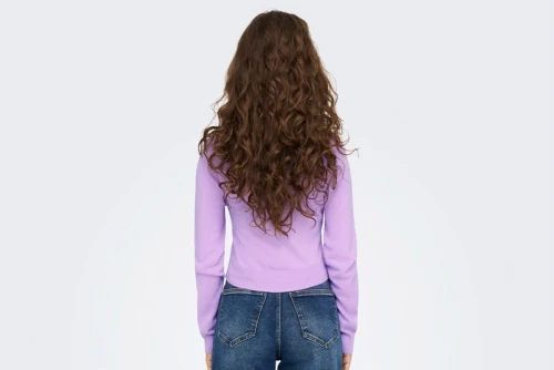 Only Onlsunny Ls Short O-Neck Cc Knt Μπλούζα Πλεκτή (15281413 PURPLE ROSE)