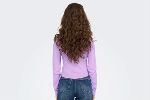 Only Onlsunny Ls Short O-Neck Cc Knt Μπλούζα Πλεκτή (15281413 PURPLE ROSE)