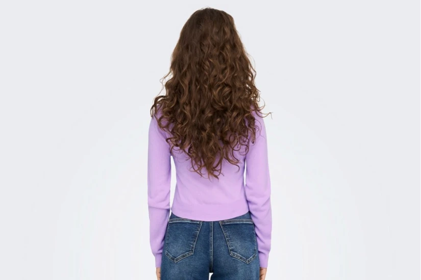 Only Onlsunny Ls Short O-Neck Cc Knt Μπλούζα Πλεκτή (15281413 PURPLE ROSE)