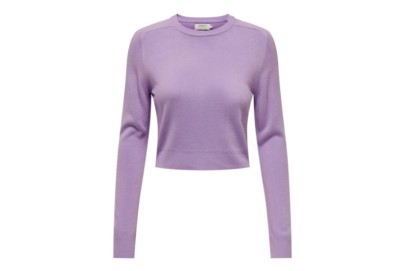 Only Onlsunny Ls Short O-Neck Cc Knt Μπλούζα Πλεκτή (15281413 PURPLE ROSE)